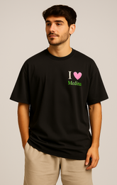 "I 💖 Medina" Islamic Oversize T-Shirt for Men - Premium Cotton