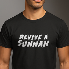 "Revive a Sunnah" Islamic T-Shirt for Men - Premium Cotton, Round Neck, Inspirational Message