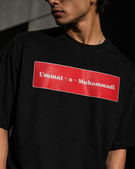 Ummat-e-Muhammadi Oversized T-Shirt – 220 GSM Premium Cotton | Streetwear Islamic Typography Tee