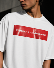 Ummat-e-Muhammadi Oversized T-Shirt – 220 GSM Premium Cotton | Streetwear Islamic Typography Tee