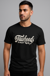"Tawheed First" Islamic T-Shirt for Men - Premium Cotton, Round Neck, Faith-Based Design