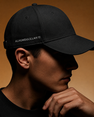 Premium Black Alhamdulillah Embroidered Cap – Islamic Streetwear Dad Hat | Adjustable Cotton Baseball Cap