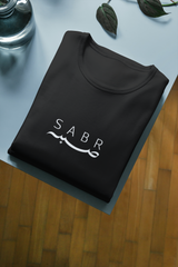 "Sabr" Islamic T-Shirt for Men - Arabic & English Design, Premium Cotton, Round Neck